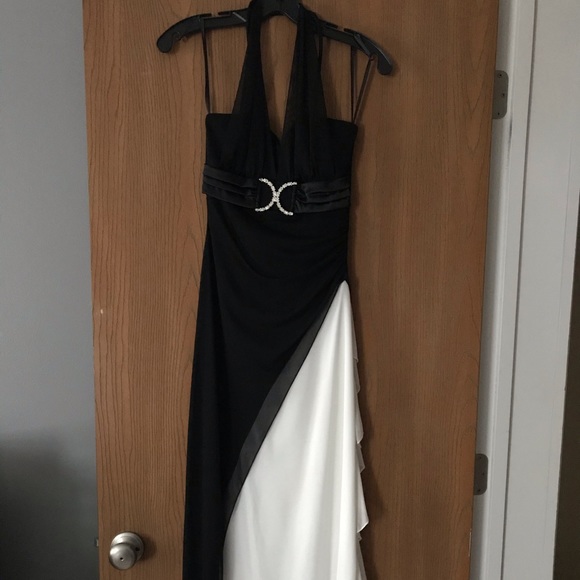 Deb Dresses & Skirts - Long Halter black and white dress - size Small
